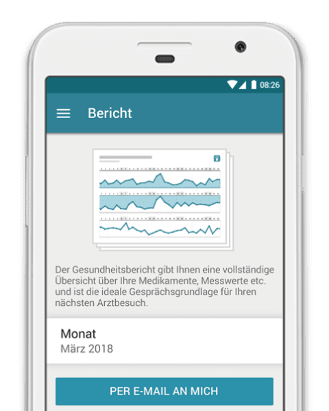 MyTherapy App druckbarer Gesundheitsbericht für Rheumatologen