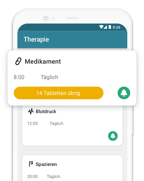 MyTherapy für MS erinnert an die Einnahme von Medikamenten