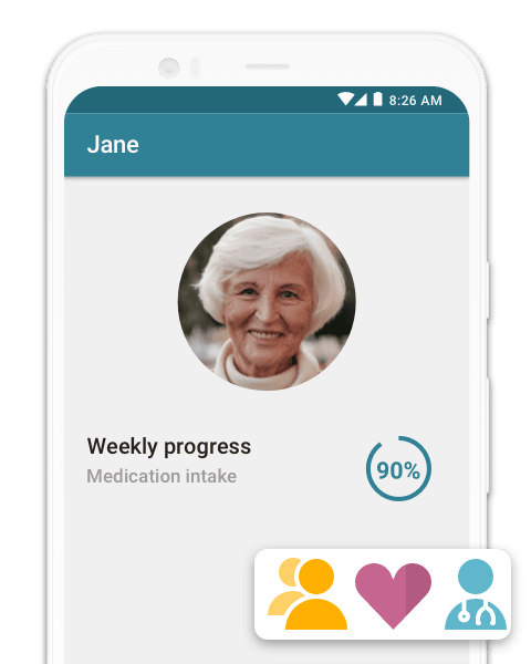 Phone screen displaying weekly progress