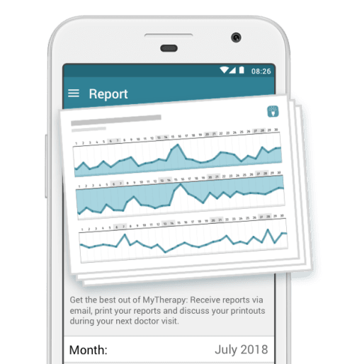 MyTherapy Report Screenshot: Accessible medication management