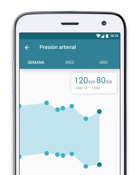 Diario de salud, síntomas, informe médico, presión arterial